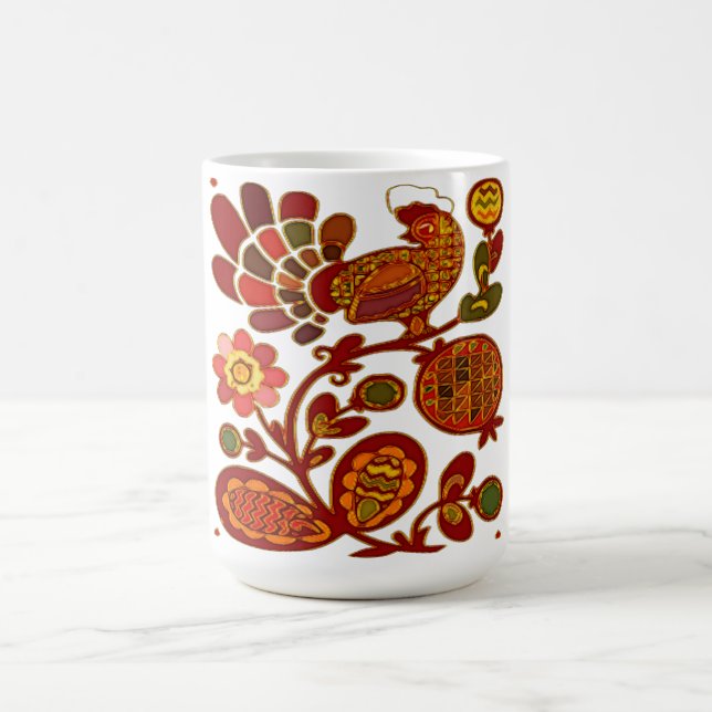 Country Hen Folk Art Coffee Mug (Center)