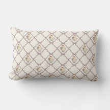 Country Hen Pattern with Red Bow Lattice