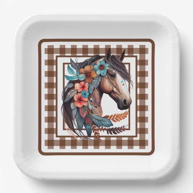 Country Horse Paper Plate (Front)
