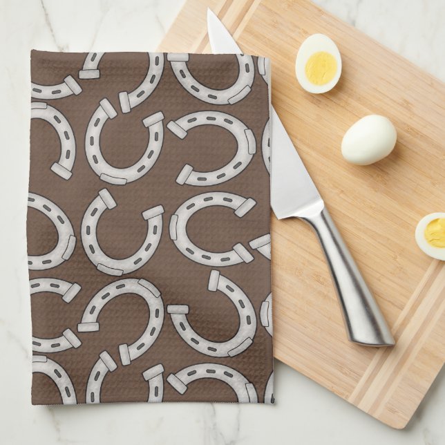 Country Horse shoe pattern Kitchen towel (Quarter Fold)