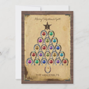 Country Horseshoe Christmas Photo Card
