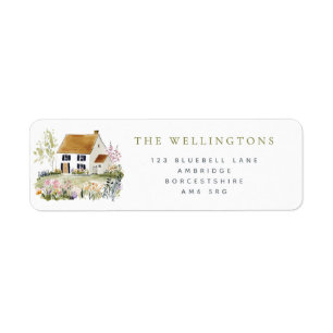 Country House & Wildflowers Return Address Label