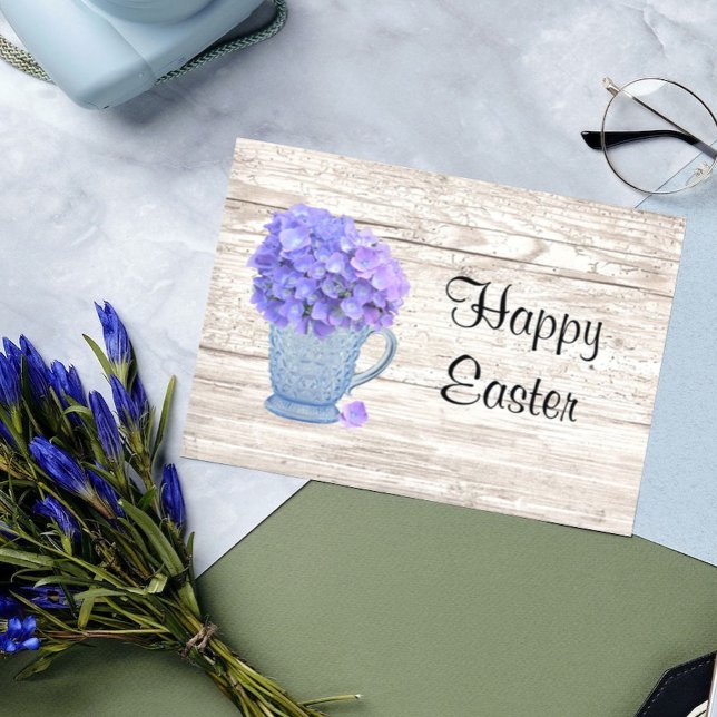 Country Hydrangea Large Font Easter Card (Creator Uploaded)