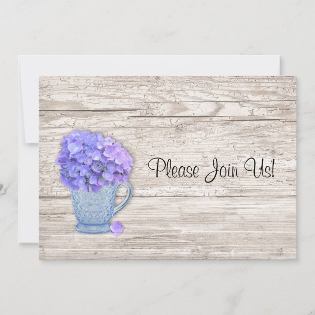 Country Hydrangea Wedding Invitation (Front)