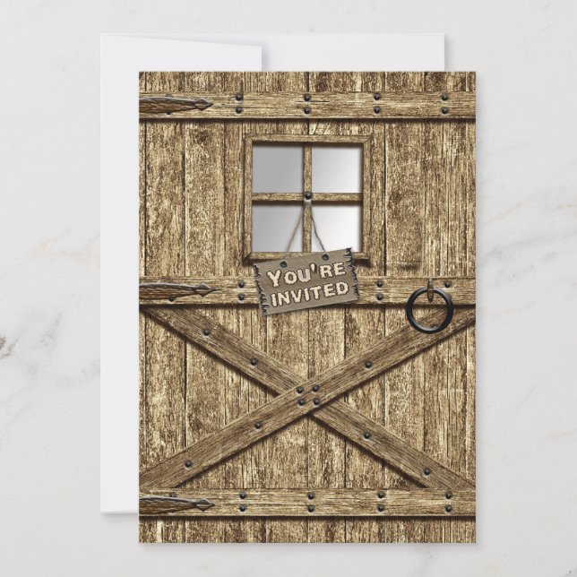 COUNTRY INVITATION - RUSTIC DOOR (Front)