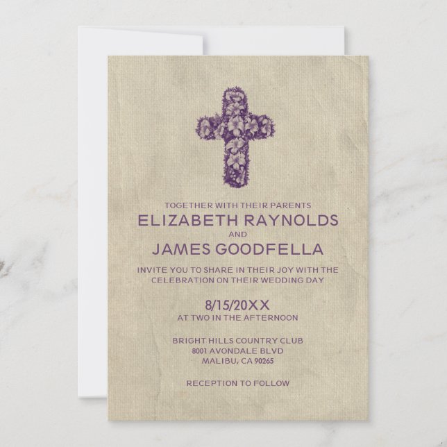 Country Iron Cross Wedding Invitations (Front)