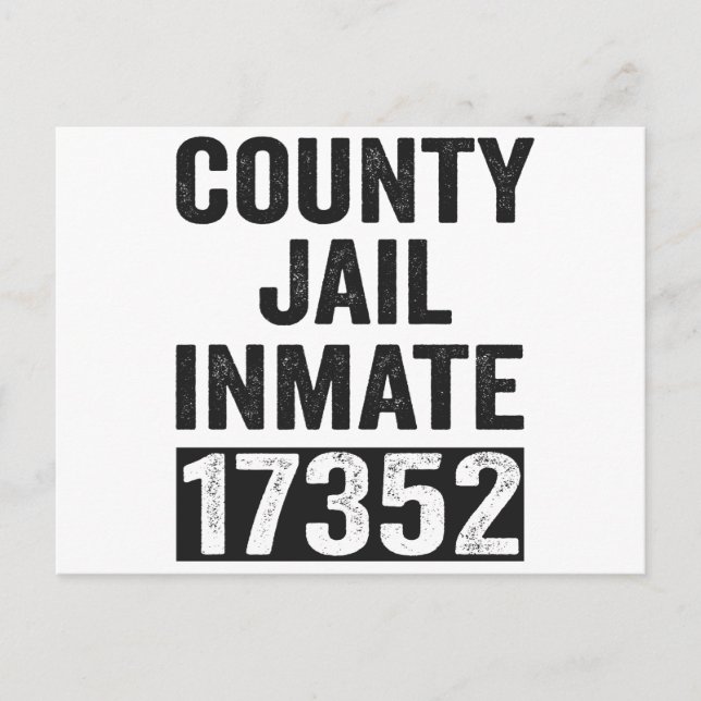 Country Jail Inmate 17352 Funny Halloween Prison Postcard (Front)