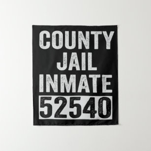 Country Jail Inmate 52540 Funny Halloween Prison Tapestry