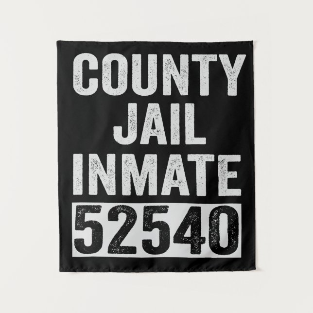 Country Jail Inmate 52540 Funny Halloween Prison Tapestry (Front)