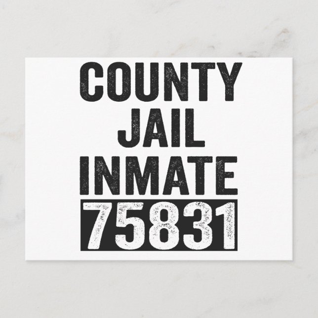 Country Jail Inmate 75831 Funny Halloween Prison Postcard (Front)