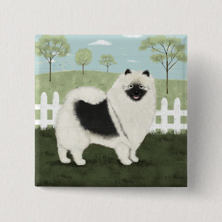 Country Keeshond 15 Cm Square Badge