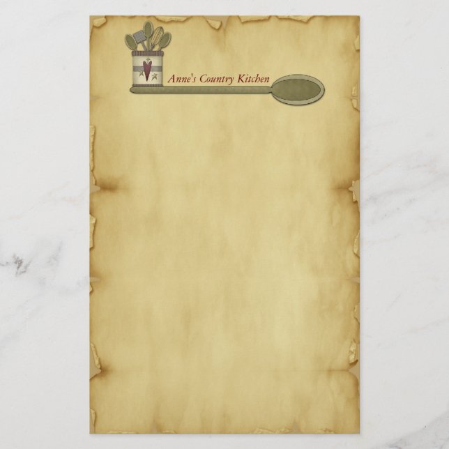 Country Kitchen Parchment Stationery (Front)