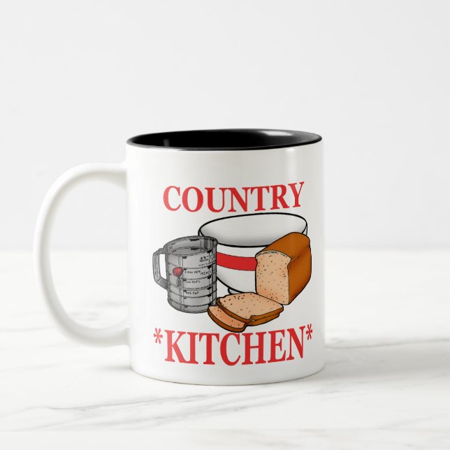 country kitchen Two-Tone coffee mug (Left)