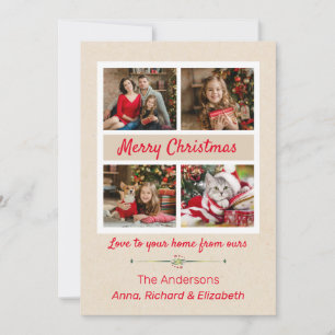 Country Kraft Cardboard Photo Christmas Card
