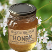 Country Kraft Grunge Farmhouse Raw Honey Label Bee