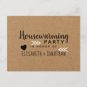 Country Kraft Housewarming Party Invitation Postcard