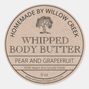 Country Kraft Paper Whipped Body Butter Labels