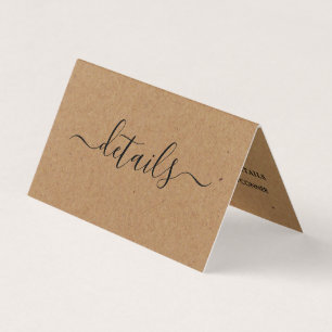 Country Kraft Simple Script With Photo Detail Card