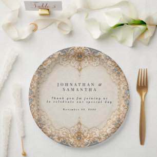 Country lace vintage doiley theme paper plate