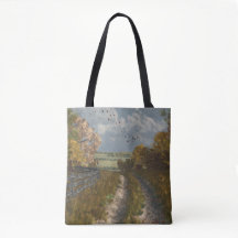 Country Lane in Fall Tote Bag