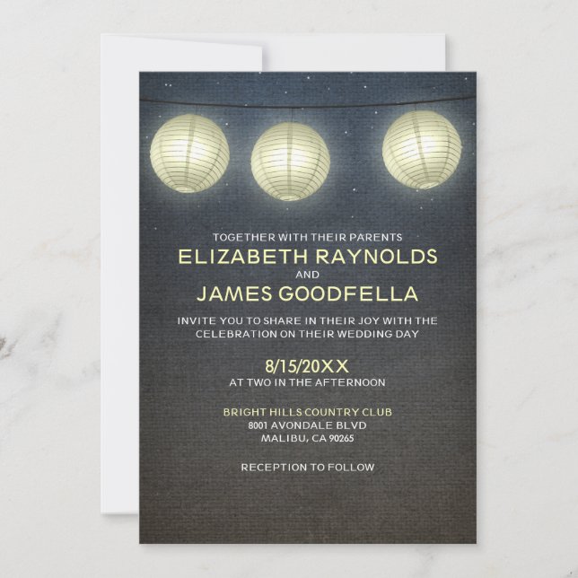Country Lantern Wedding Invitations (Front)