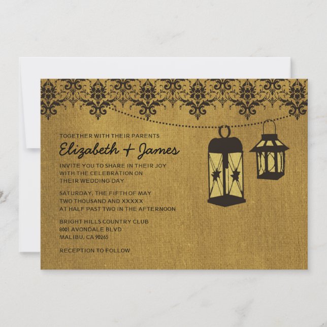 Country Lanterns Wedding Invitations (Front)
