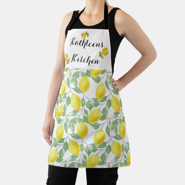 Country Lemon Pattern Apron (Insitu)