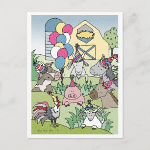 Country Life-Birthday Party Invitation Postcard