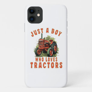Country Life Boy who loves tractors Case-Mate iPhone Case
