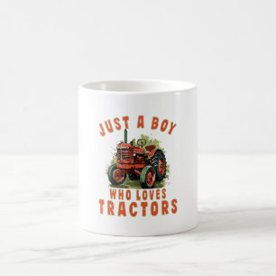 Country Life Boy who loves tractors Coffee Mug