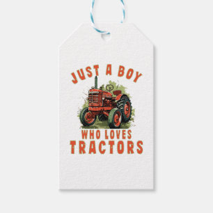 Country Life Boy who loves tractors Gift Tags