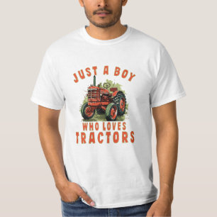 Country Life Boy who loves tractors T-Shirt