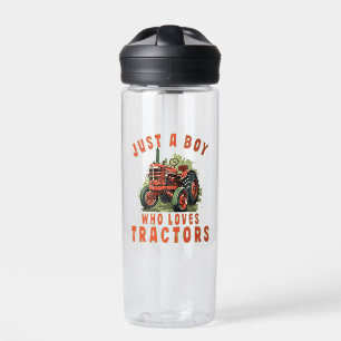 Country Life Boy who loves tractors Water Bottle