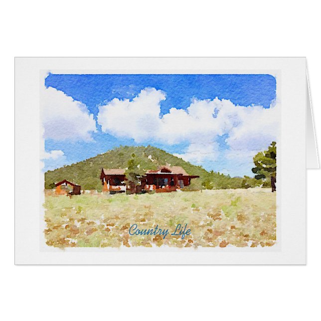 Country Life Cabins Watercolor (Front Horizontal)