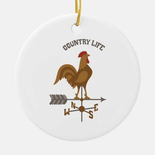 Country Life Ceramic Tree Decoration (Front)