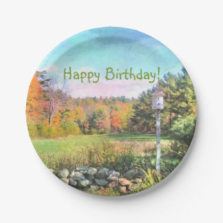 Country Life Happy Birthday Paper Plate