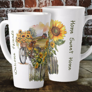 Country Life Sunflower Farm Welcome Friends Latte Mug