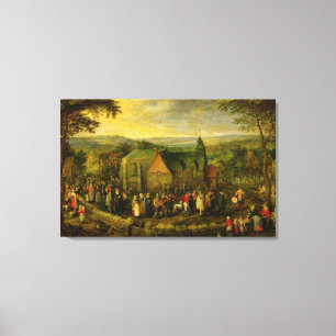 Country Life with a Wedding Scene Canvas Print