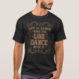 Country Line Dance Apperal for Woman Cowgirl Lined T-Shirt
