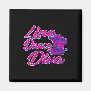 Country Line Dancer Diva Women Gift Line Dancing Magnet