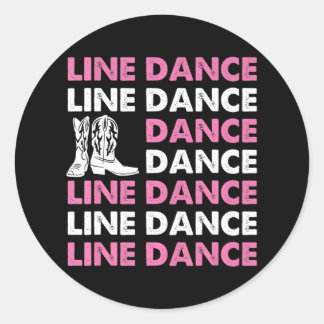 Country Line Dancing Western Dancer Cowboy Boots Classic Round Sticker