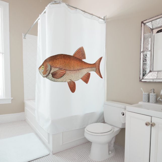 Country Living Fishing Shower Curtain (In Situ)