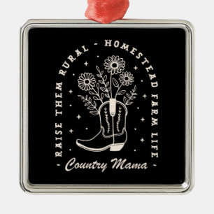 Country mama mum cowgirl western quotes black metal tree decoration