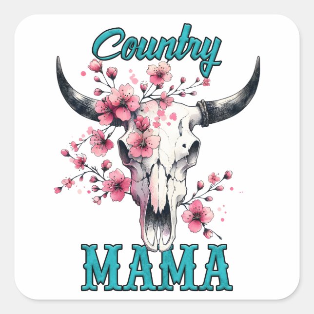 Country Mama Square Sticker (Front)