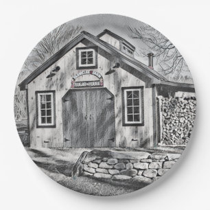 Country Maple Sugar Shack At Parmelee Farm Paper Plate