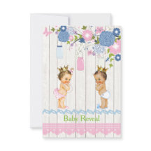 Country Mason Jar Baby Reveal Invitation