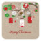 Country Mason Jar Christmas Sticker on faux Burlap