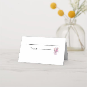 Country Mason Jar Wedding Folded Place Card