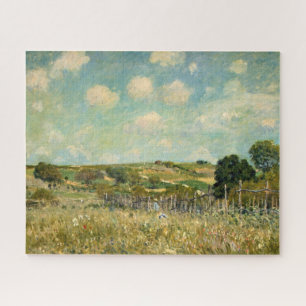 Country Meadow Landscape (by Alfred Sisley) Jigsaw Puzzle