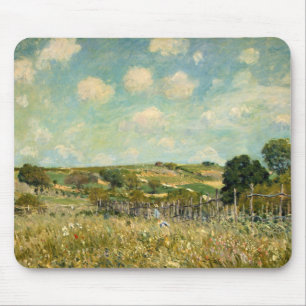 Country Meadow Landscape (by Alfred Sisley) Mouse Pad